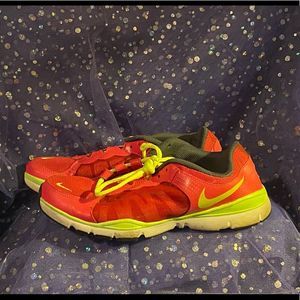Nike pink/lime green tennis shoes size 8